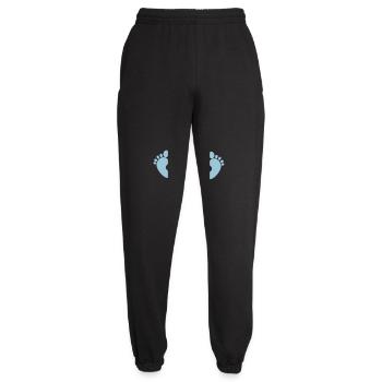 pieds de bébé avec coeur d'amour en bleu - Pantalon de jogging unisexe - noir - Devant - AI Model Female 172 light (172cm)