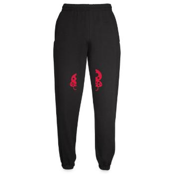 De nombreux champignons points rouges motif champignon champignon - Pantalon de jogging unisexe - noir - Devant - AI Model Female 172 light (172cm)
