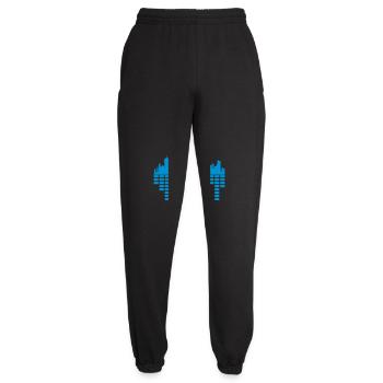 party city music sound loud metropolis silhouette - Unisex Joggers - black - Front - AI Model Female 172 light (172cm)