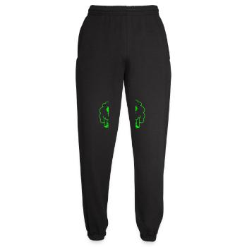 Two Sheep Eating Grass 2 Friends Team Hungry - Unisex Joggers - black - Front - AI Model Female 172 light (172cm)