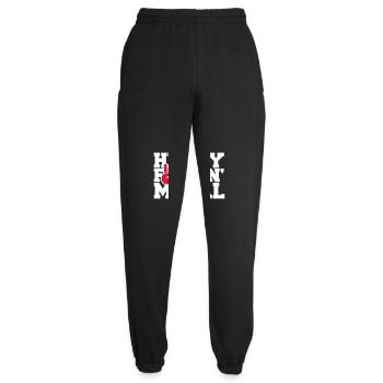 Heavy F#ckin' Metal Hard Rock Hörner Handgeste Fun - Unisex Jogginghose - Schwarz - Vorne - AI Model Female 172 light (172cm)