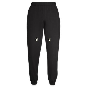 4 pingouins papa maman deux enfants bébé mains tenant - Pantalon de jogging unisexe - noir - Devant - AI Model Female 172 light (172cm)