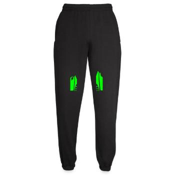 Dolphin Jumping Lines Sun Palm Trees Cool Silhouette - Unisex Joggers - black - Front - AI Model Female 172 light (172cm)