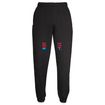 when nothing goes right go left arrows saying logo - Unisex Joggers - black - Front - AI Model Female 172 light (172cm)