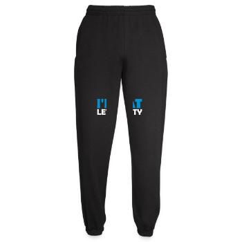 at the fat lets party - Unisex Joggers - black - Front - AI Model Female 172 light (172cm)