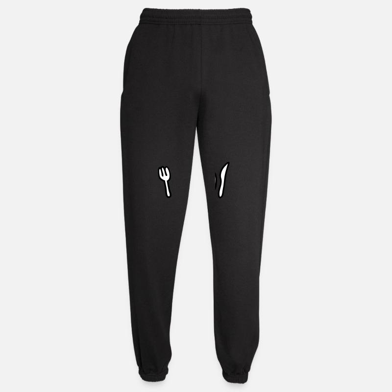 teller_und_besteck_2c - Pantalon de jogging unisexe - noir