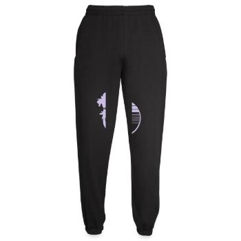 palmiers île arbres plage rayures mer voyage rose - Pantalon de jogging unisexe - noir - Devant - AI Model Female 172 light (172cm)