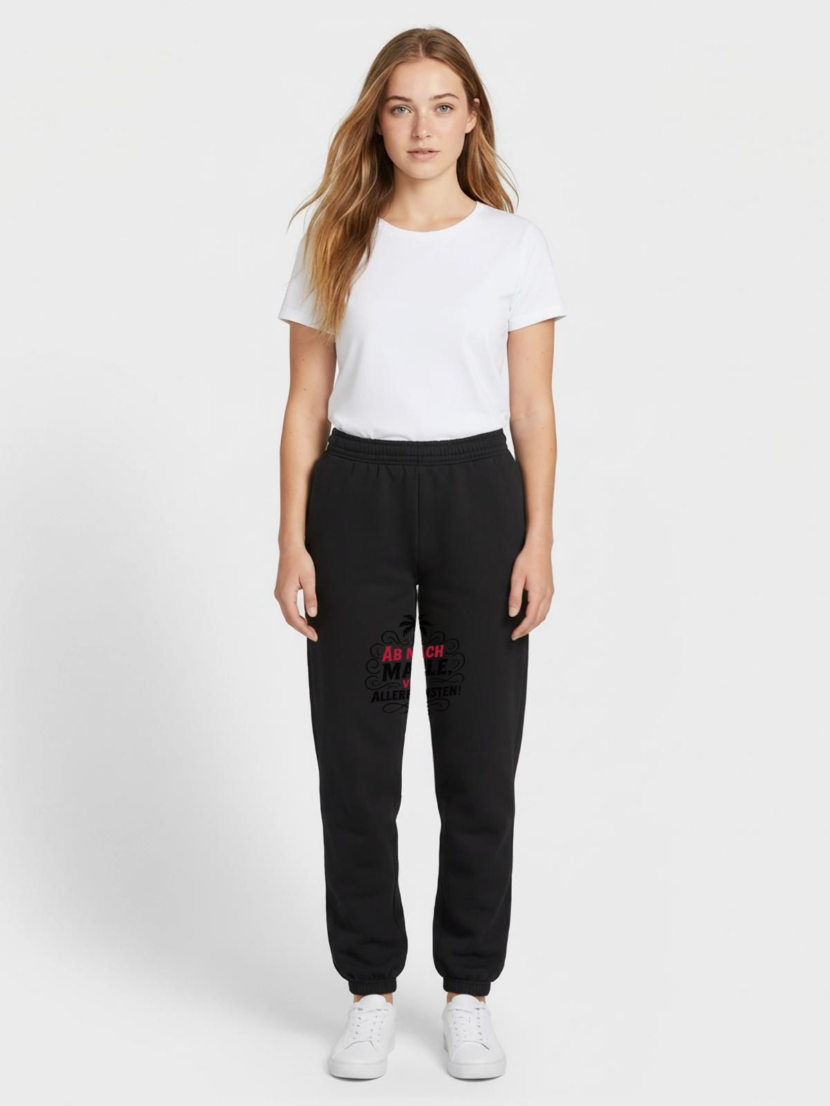 Ab Nach Malle Spruch - Unisex Jogginghose - Schwarz - Vorne - AI Model Female 172 light (172cm)
