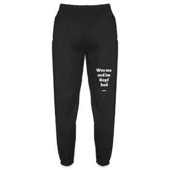 wos ma ned in the head hod - bavarian saying - Unisex Joggers - black - Back - AI Model Female 172 light (172cm)