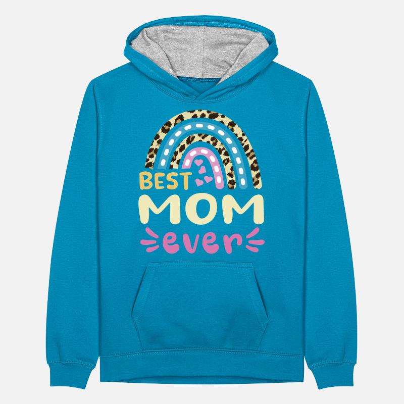 Best Mom ever -beste Mutter design Teenager Kontrast-Hoodie