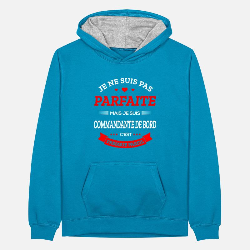COMMANDANTE DE BORD PARFAITE Sweat à capuche contrasté Ado