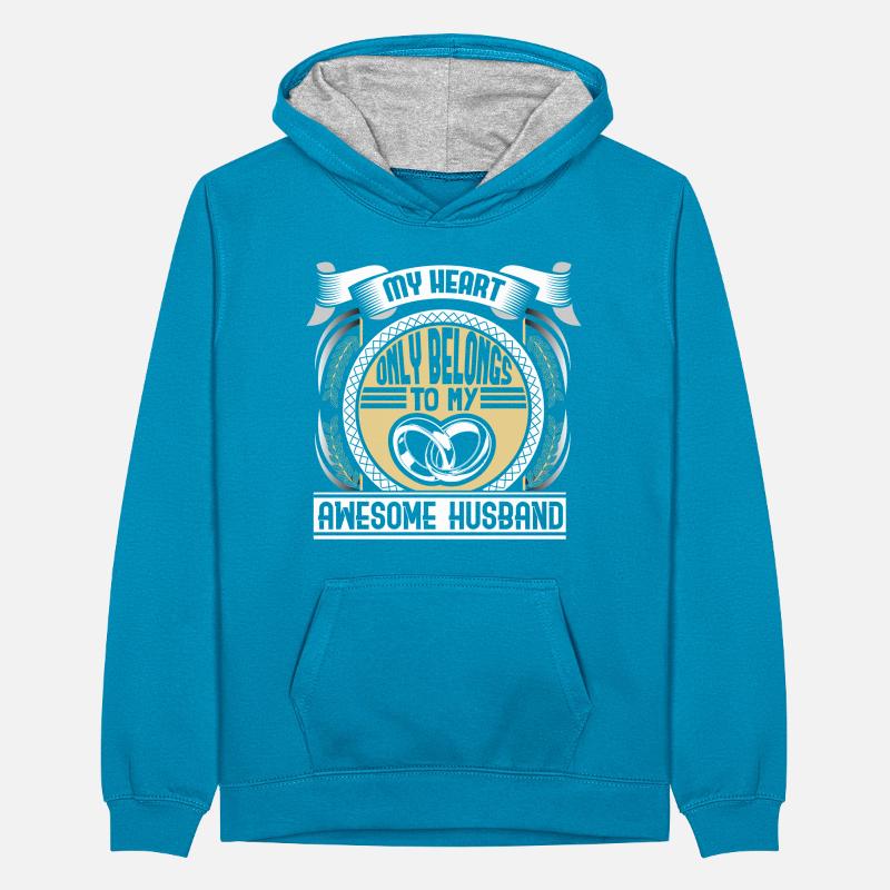 Ehe Ehemann Ehering Geschenk Teenager Kontrast-Hoodie