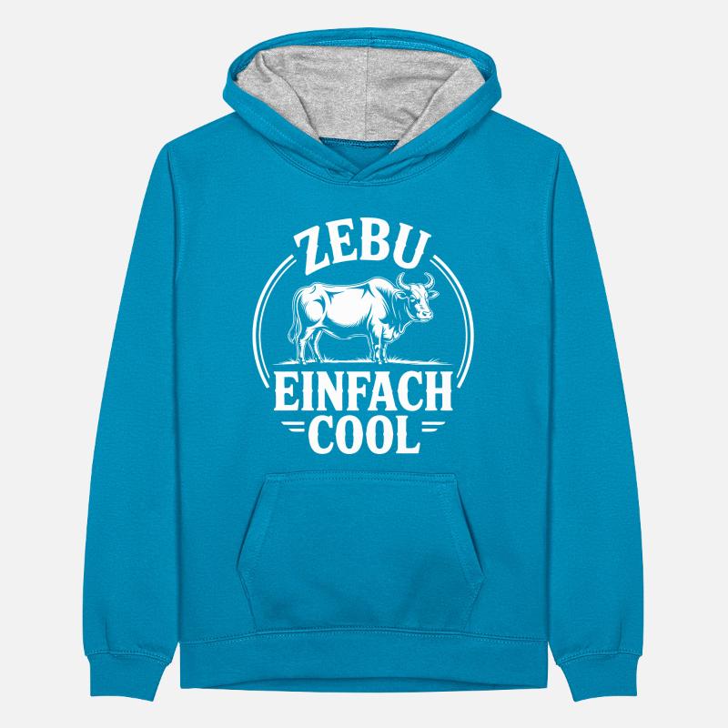 Zebu juste cool Sweat à capuche contrasté Ado