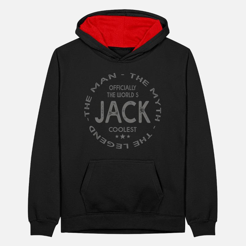 JACK personalized first name Jack gift Teenager Contrast Hoodie