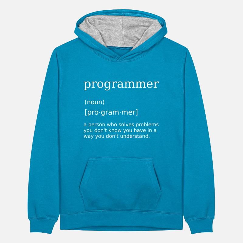 Programmer Spruch Informatiker Computer Scientist Teenager Kontrast-Hoodie