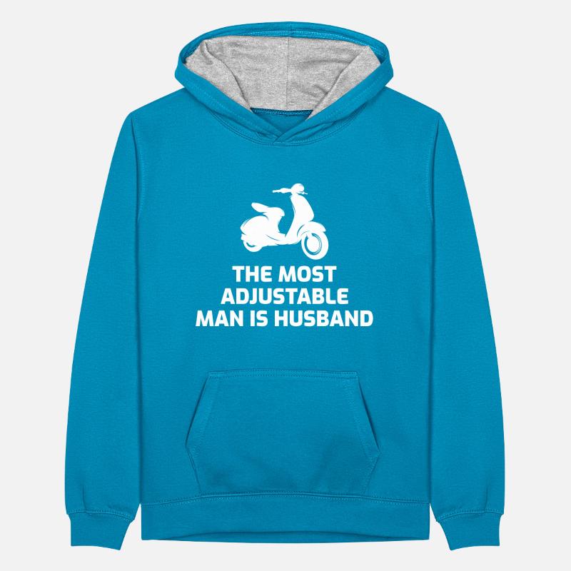 Roller Fahrer Roller Motorrad Ehemann Ehefrau Teenager Kontrast-Hoodie