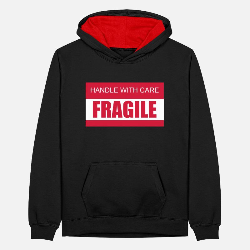 FRAGILE A manipuler avec précaution 2c Sweat à capuche contrasté Ado