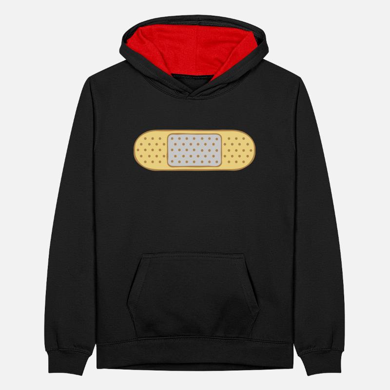 Patch Dots Design Teenager Contrast Hoodie