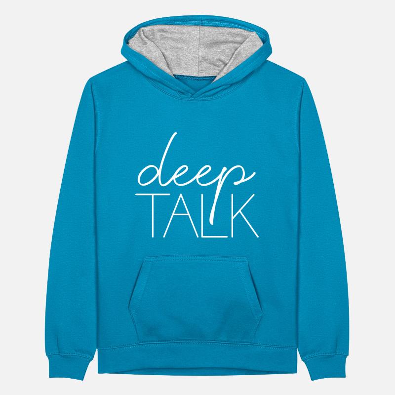 deep talk smalltalk sort écriture conversation Sweat à capuche contrasté Ado