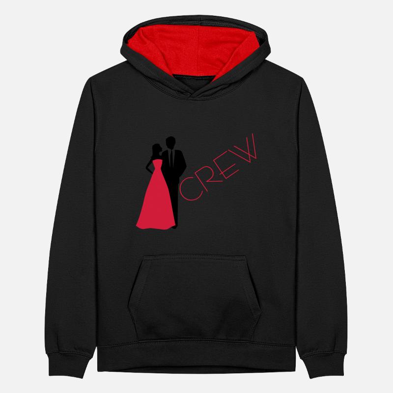 Braut Crew Hochzeit Bräutigam Teenager Kontrast-Hoodie