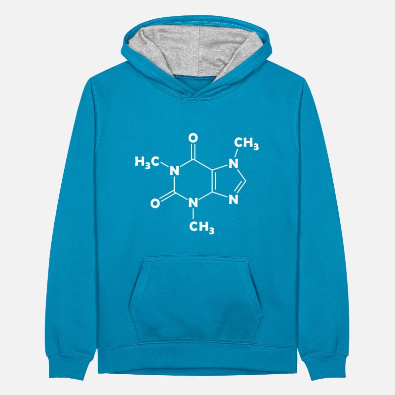 Caffeine Molecule Structural Formula Coffee Chemistry Teenager Contrast Hoodie