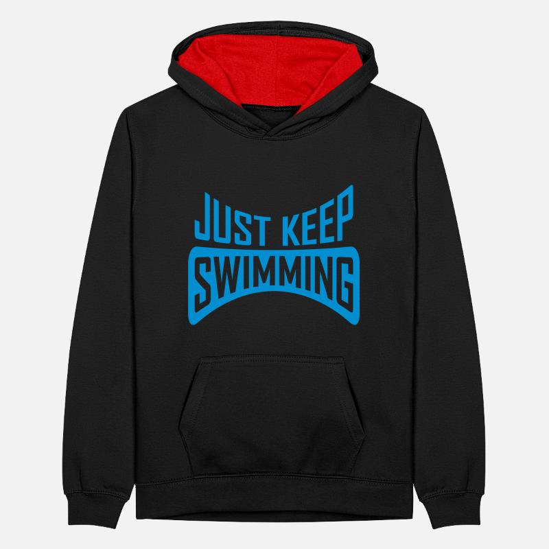 Continuez simplement à nager Sweat à capuche contrasté Ado