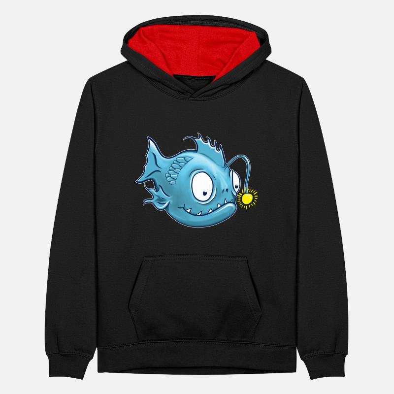 Laternenfisch oder auch Anglerfisch Teenager Kontrast-Hoodie
