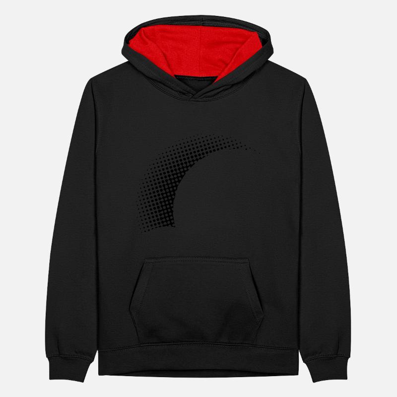 Dotted Half Semicircle Vector Graphic Teenager Contrast Hoodie