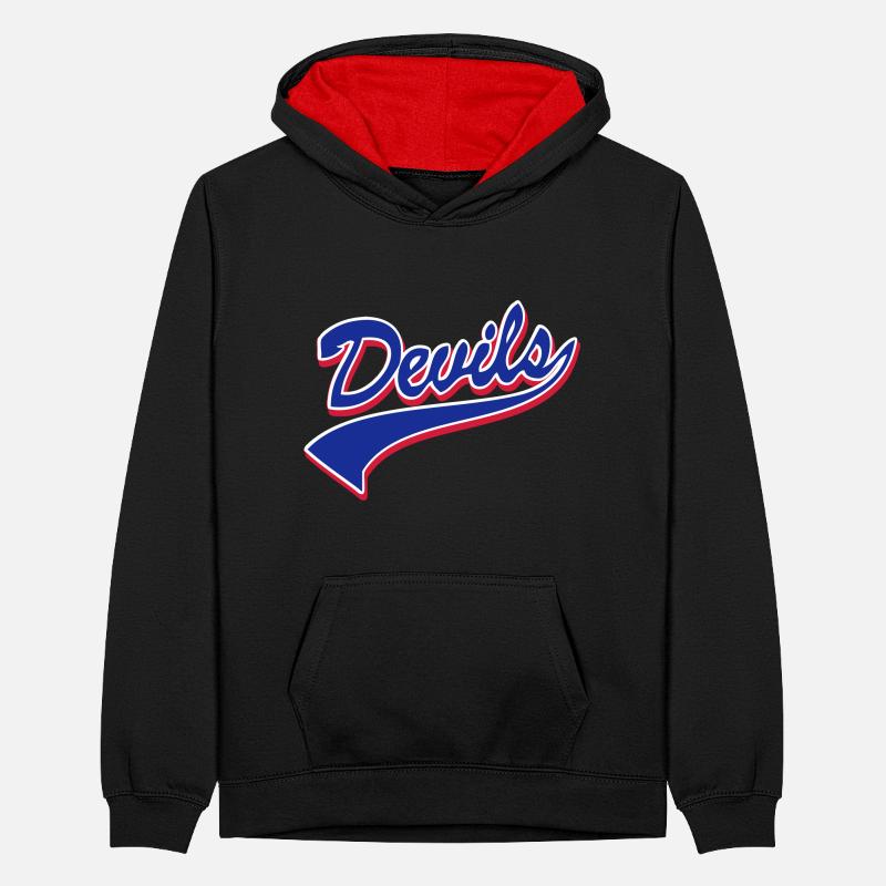 Devils Script Original Teenager Kontrast-Hoodie