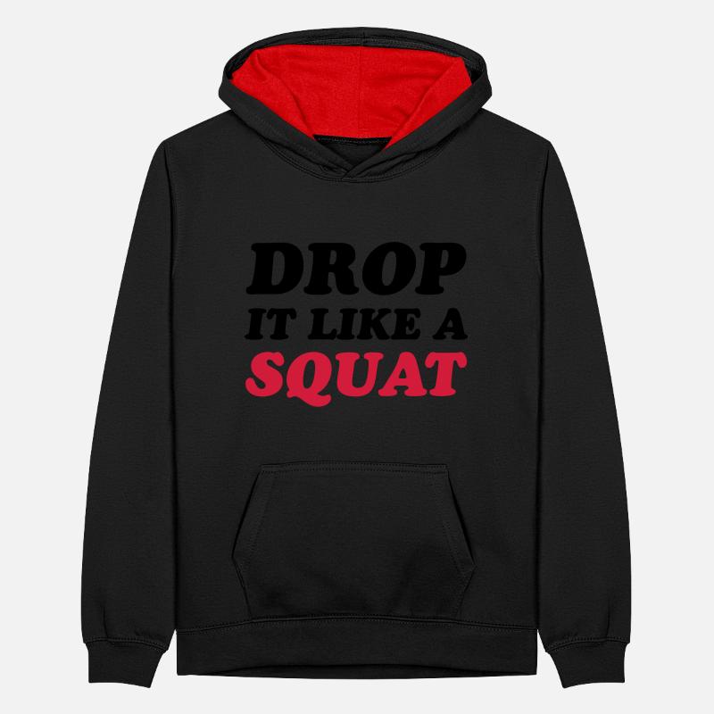 Squat Teenager Kontrast-Hoodie