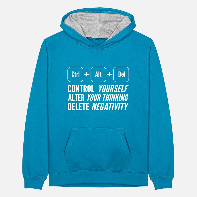Strg + Alt + del Ängstlich oder ängstlich. Geschen Teenager Kontrast-Hoodie