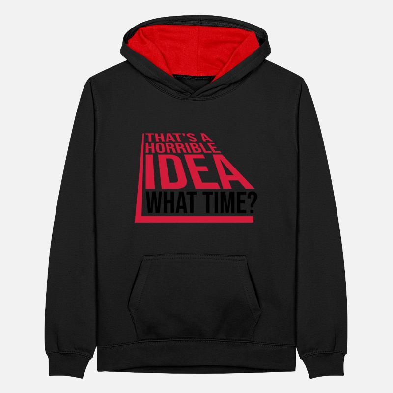 C’est une idée horrible Sweat à capuche contrasté Ado