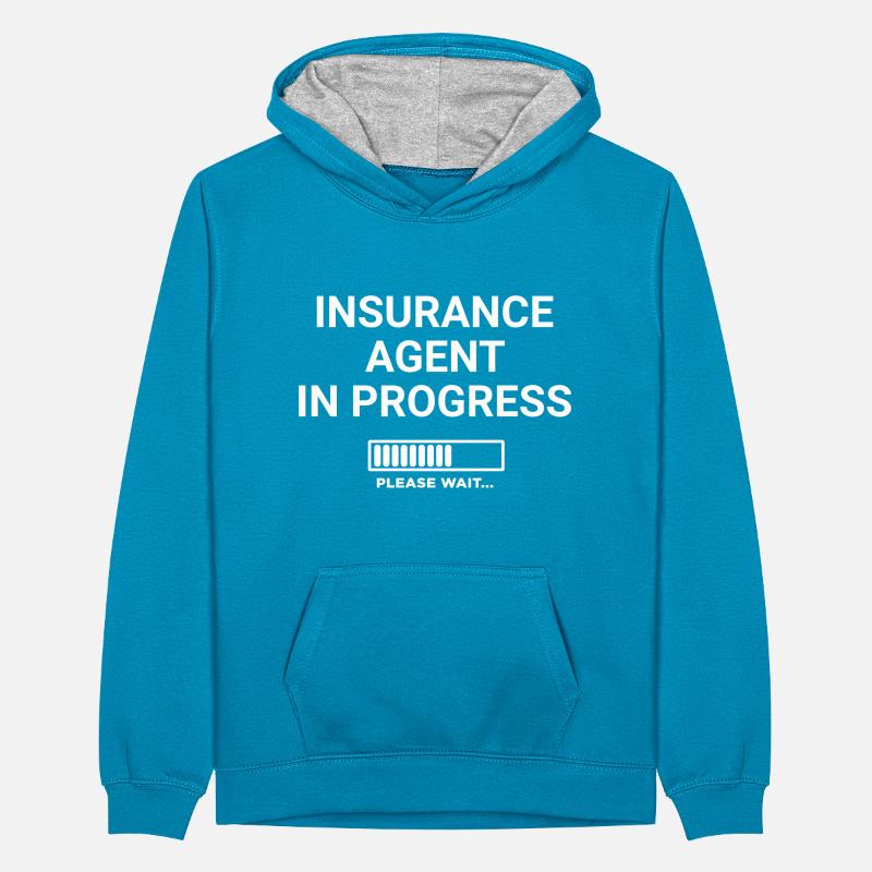 Insurance Agent in Progress Please Wait Teenager Contrast Hoodie
