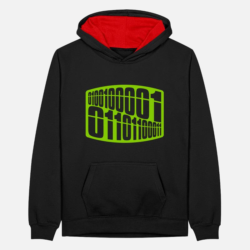 Binär Code Programm Sprache Teenager Kontrast-Hoodie