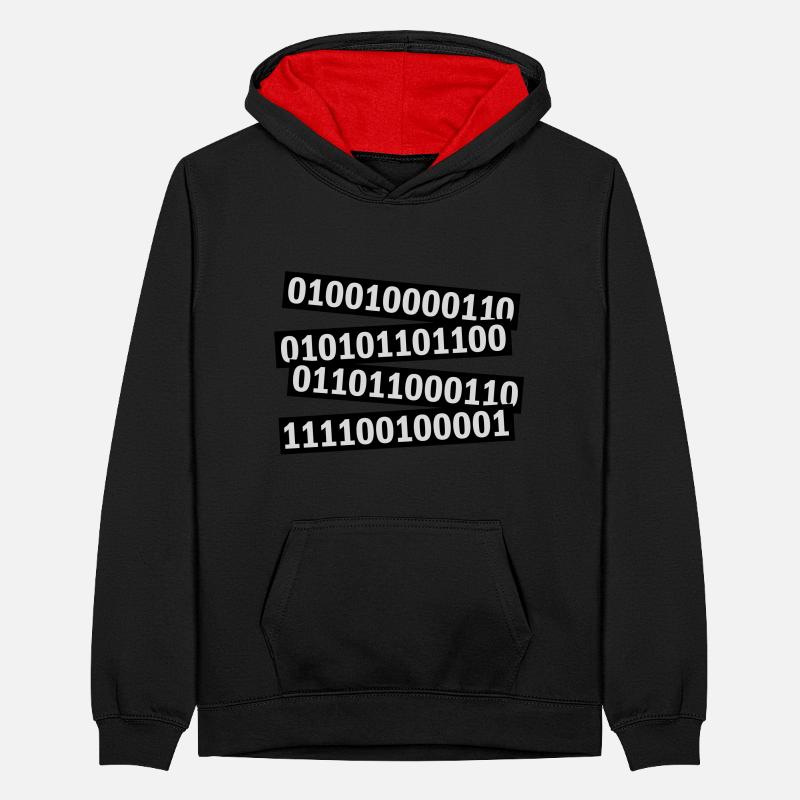 Binär Code Programm Sprache Teenager Kontrast-Hoodie
