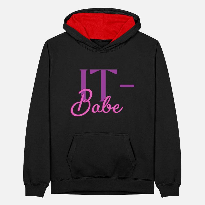 IT-Babe Teenager Kontrast-Hoodie