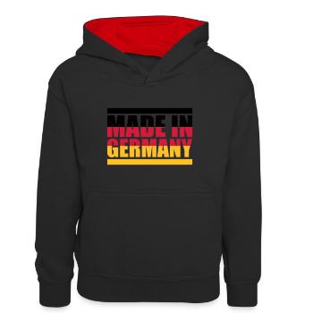 Made in Germany - Teenager Contrast Hoodie - black/red - Front