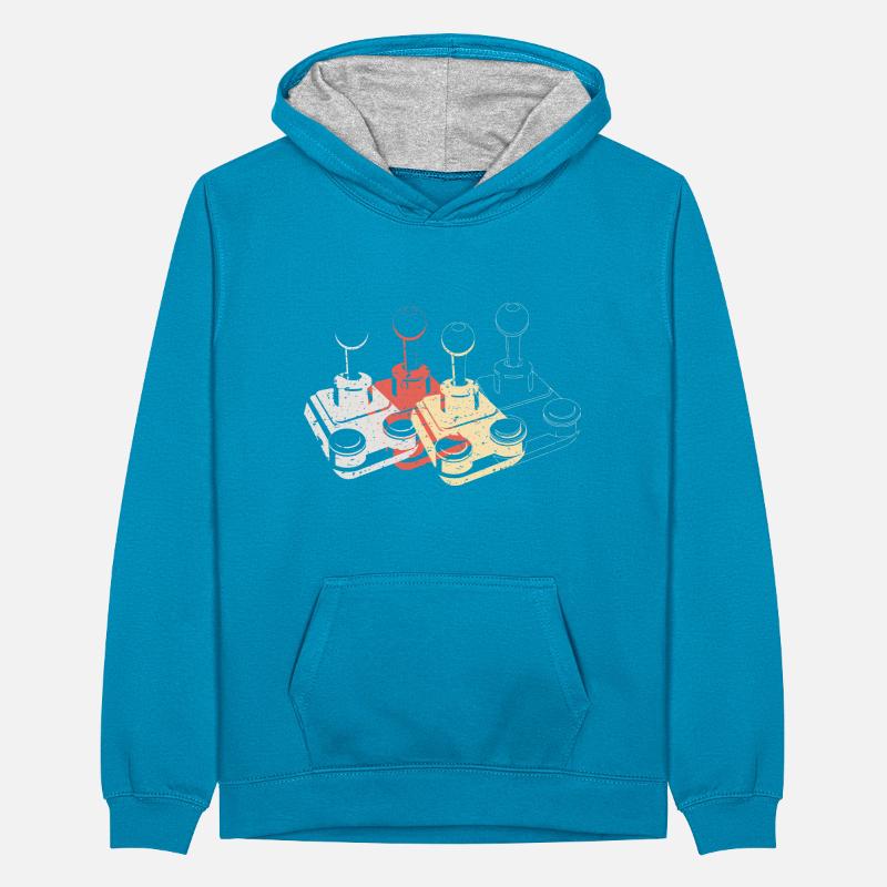 Joystick Player Game Controller retro Gaming 1 Teenager Contrast Hoodie
