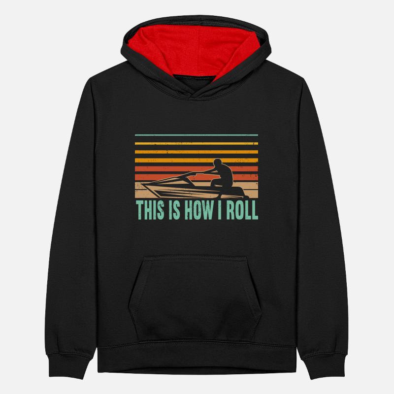 How I Roll jet skiing Teenager Kontrast-Hoodie
