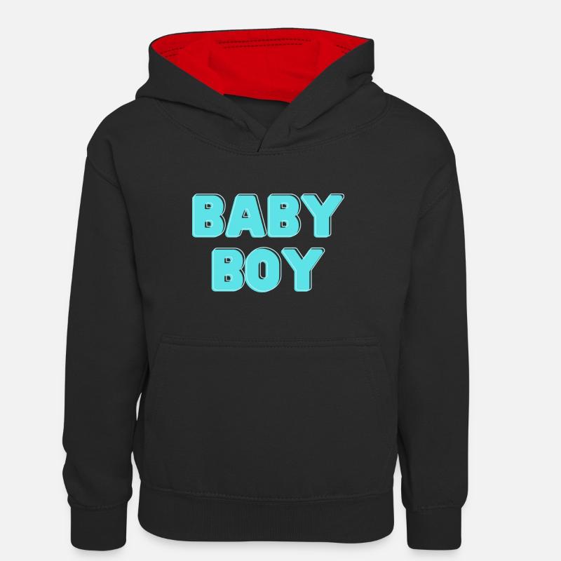 Garçonnet - Sweat à capuche contrasté Ado - noir/rouge