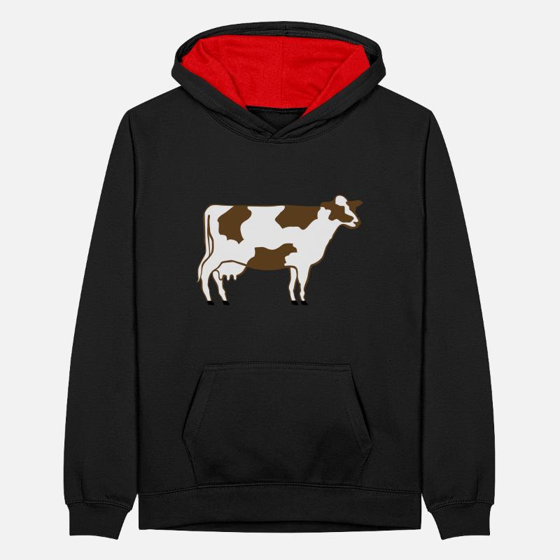 Vache laitière Sweat à capuche contrasté Ado