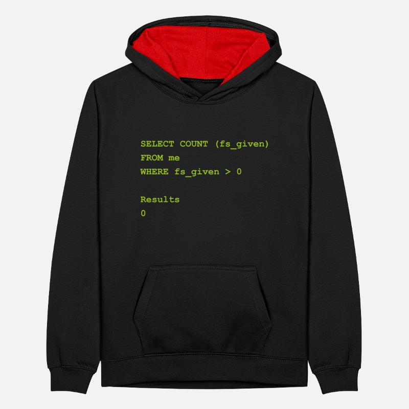 Select count Geschenk Programming Informatik Teenager Kontrast-Hoodie
