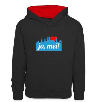 Yes my! - Teenager Contrast Hoodie - black/red - Front