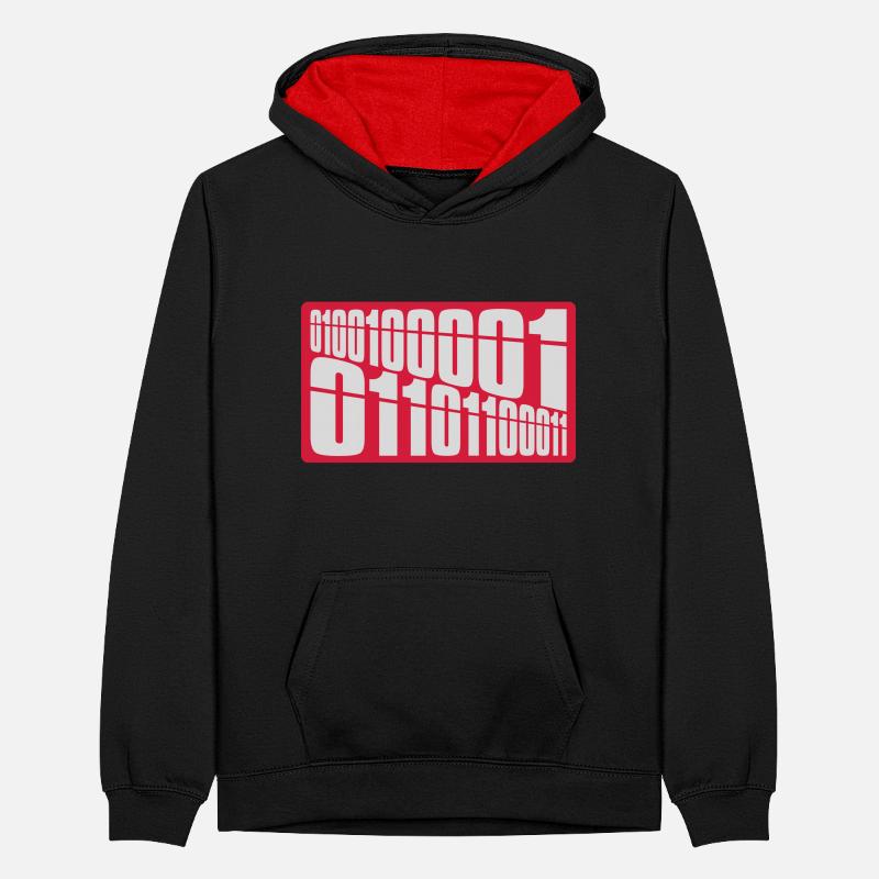 Binär Code Programm Sprache Teenager Kontrast-Hoodie