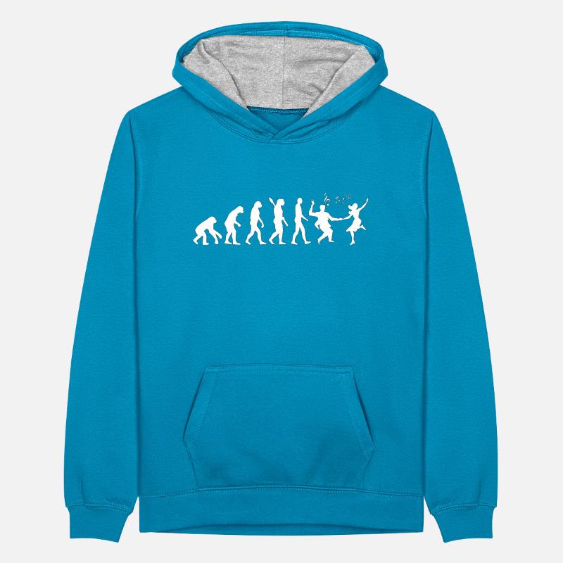 Darwin Evolution to Swing - Weiß Teenager Kontrast-Hoodie