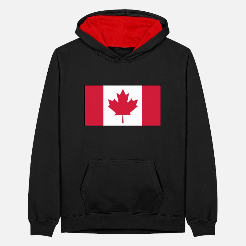 Canada flag Teenager Contrast Hoodie