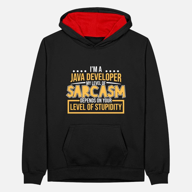 Java Developer Teenager Kontrast-Hoodie