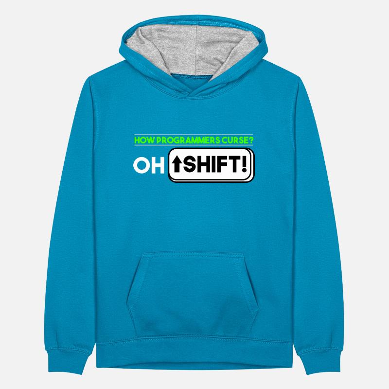 Programming - How programmers curse Oh shift Teenager Contrast Hoodie