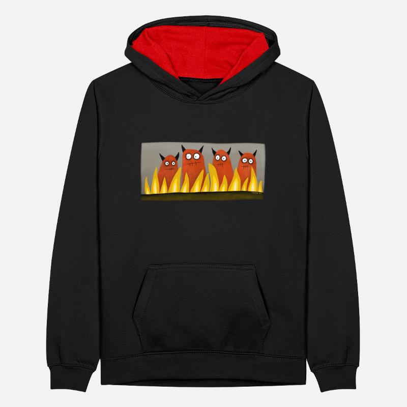 Four Devils Teenager Contrast Hoodie