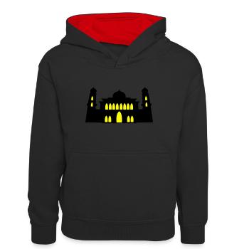 moschee silhouette - Teenager Kontrast-Hoodie - Schwarz/Rot - Vorne